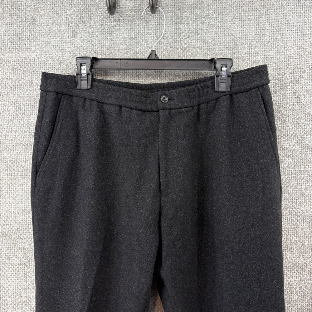 Harry Brown Wool Blend Tapered Trousers Mens 36R Fits 34 Charcoal Tailored Pants